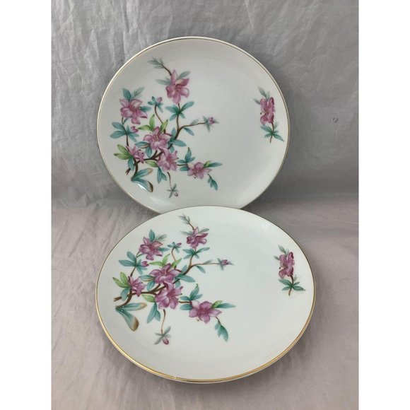 Yamaka China Pair of Salad Plates - Occupied Japan - Pattern B2594 - 7 5/8" - Picture 9 of 9